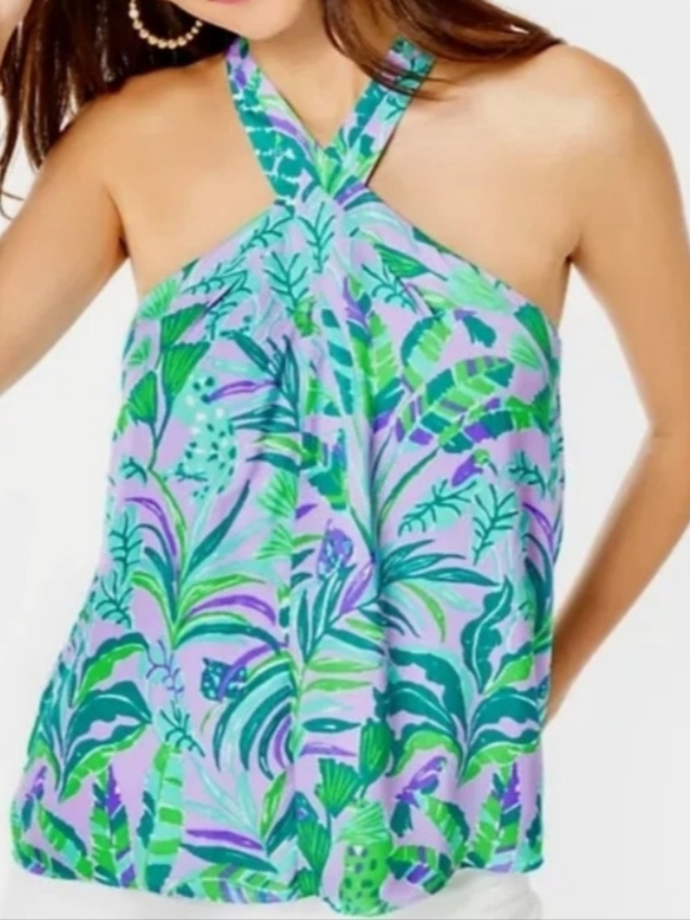 NWOT LILLY PULITZER RORI TOP ON THE CHASE HALTER TOP RESORTWEAR Blouse
